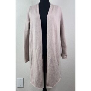 COS Women's 100% Wool Long Open Front Cardigan Coatigan Size XS Dusty Pink